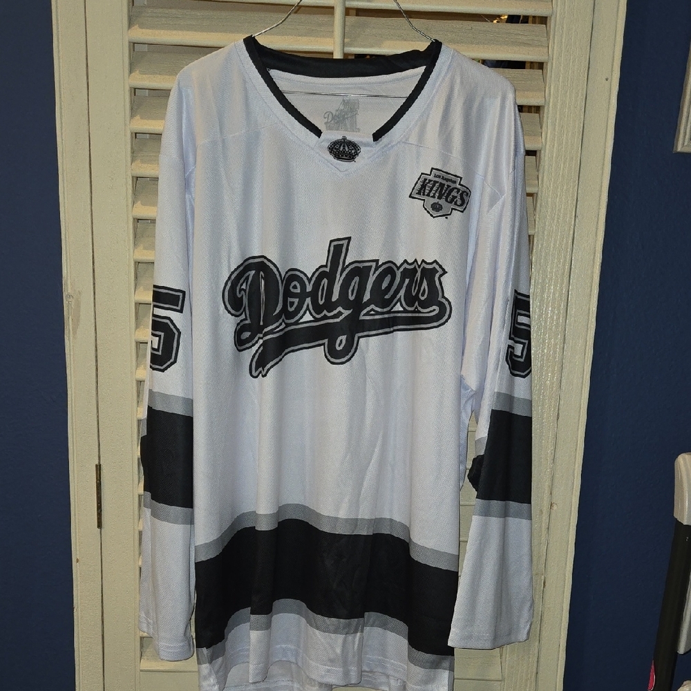 White and Black Dodgers Kings Jersey